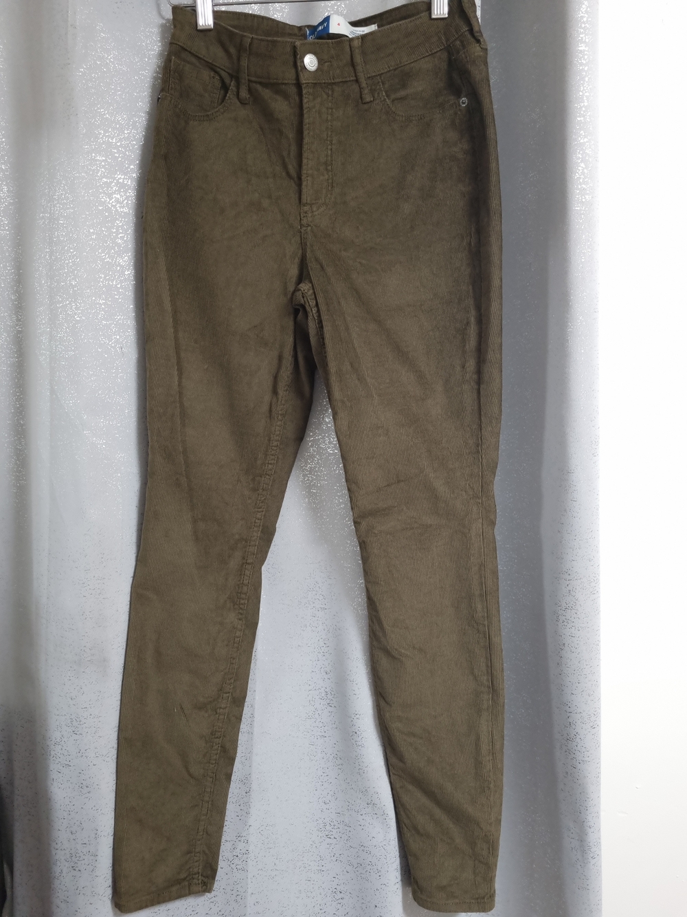 Old Navy Rockstar High Rise Super Skinny Olive Corduroy Pants Size 4